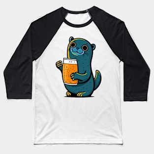 Cute Cartoonish Seam With Beer Mug Baseball T-Shirt